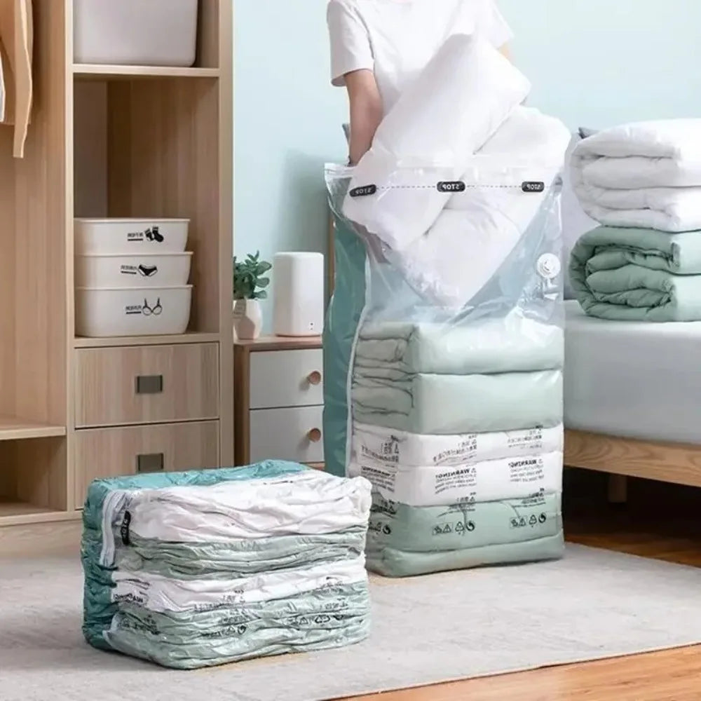 Vacuum Storage Bags – No Pump Needed for Clothes & Bedding