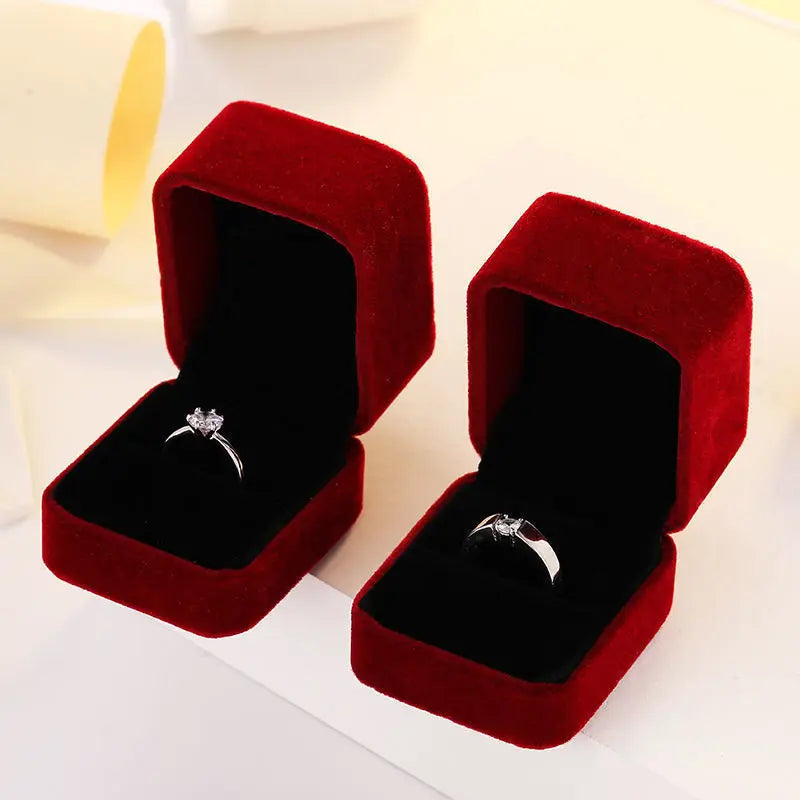 Red Velvet Ring Box – Engagement & Proposal Gift Box