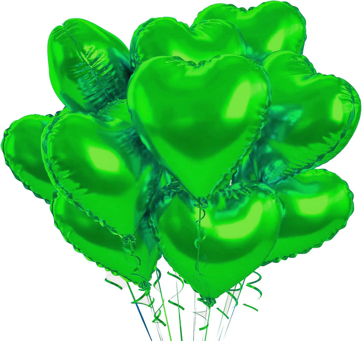 Heart Foil Balloons 18" (10 pcs) – Pink & Sage Green