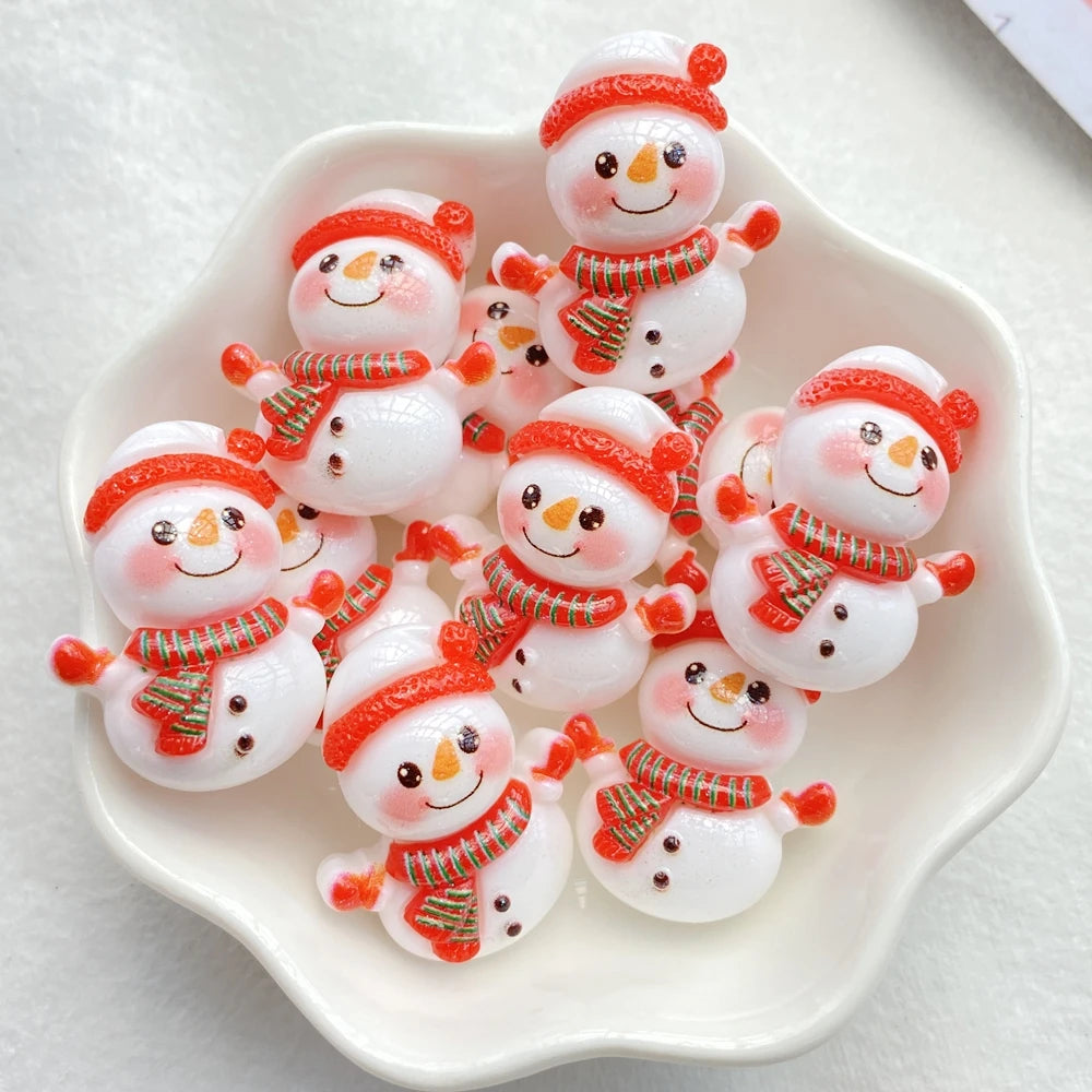 Resin Christmas Charms (10 pcs) – Snowman, Tree & Bell for Crafts