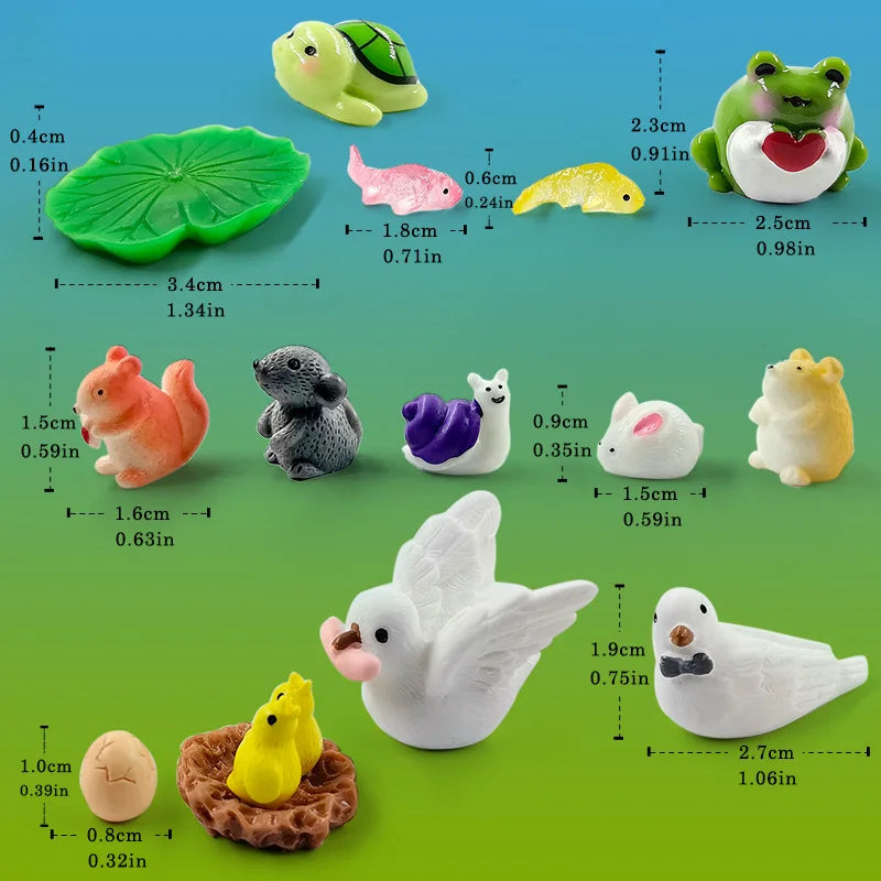 Mini Animal Figurines (20 pcs) – Fairy Garden & Christmas Decor