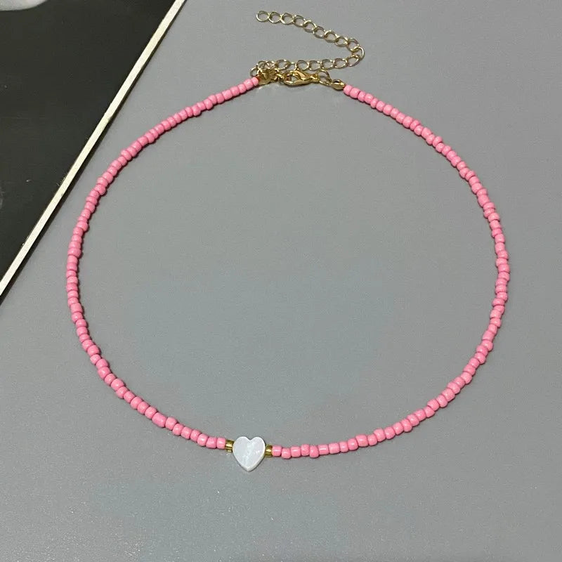 Shell Love Heart Choker Necklace