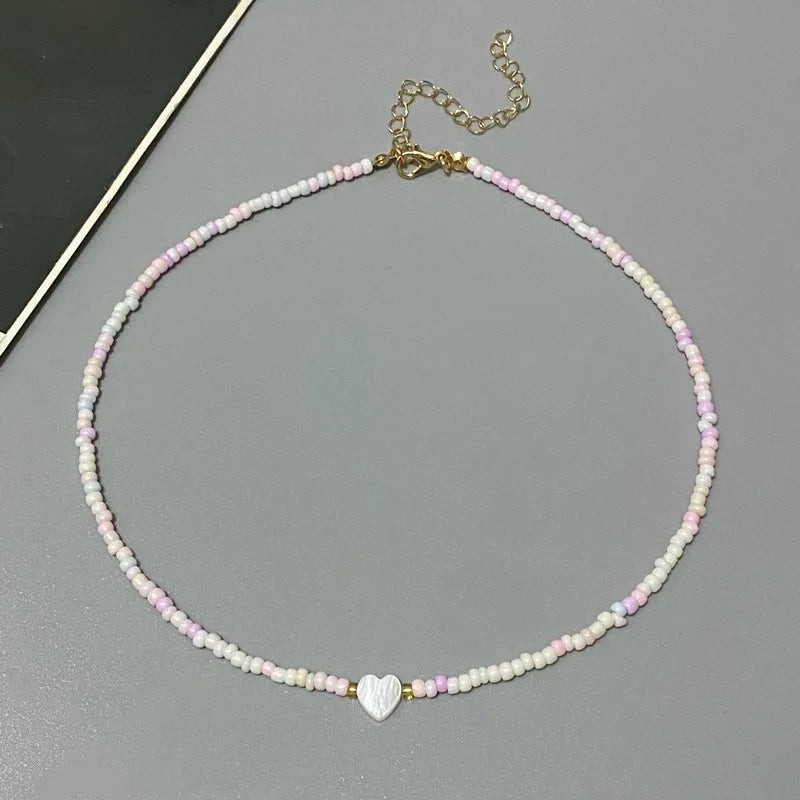 Shell Love Heart Choker Necklace