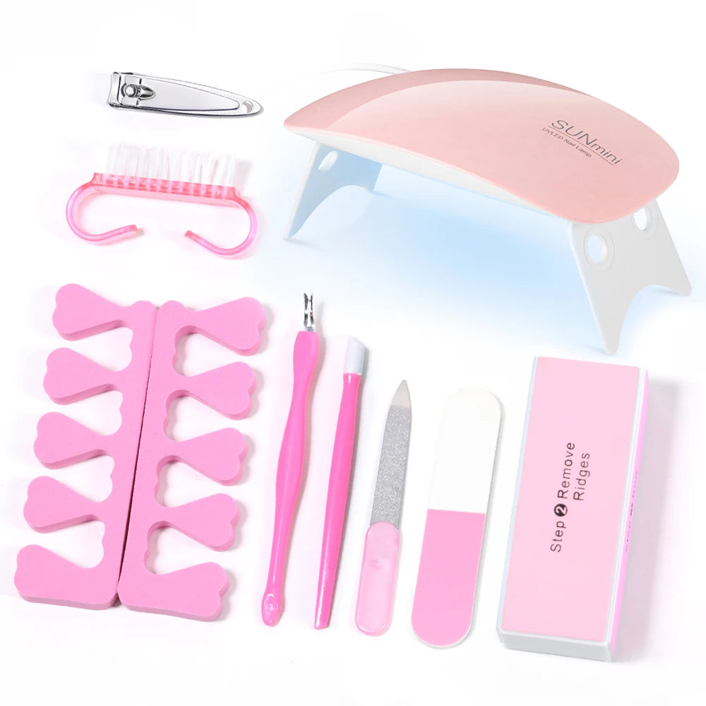 Electric Nail Drill & Manicure Kit with Nail Lamp