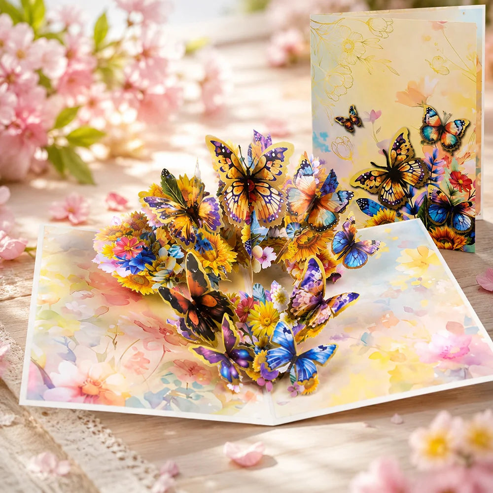 3D Pop-Up Flower Greeting Card – Handmade Card for Any Occasion