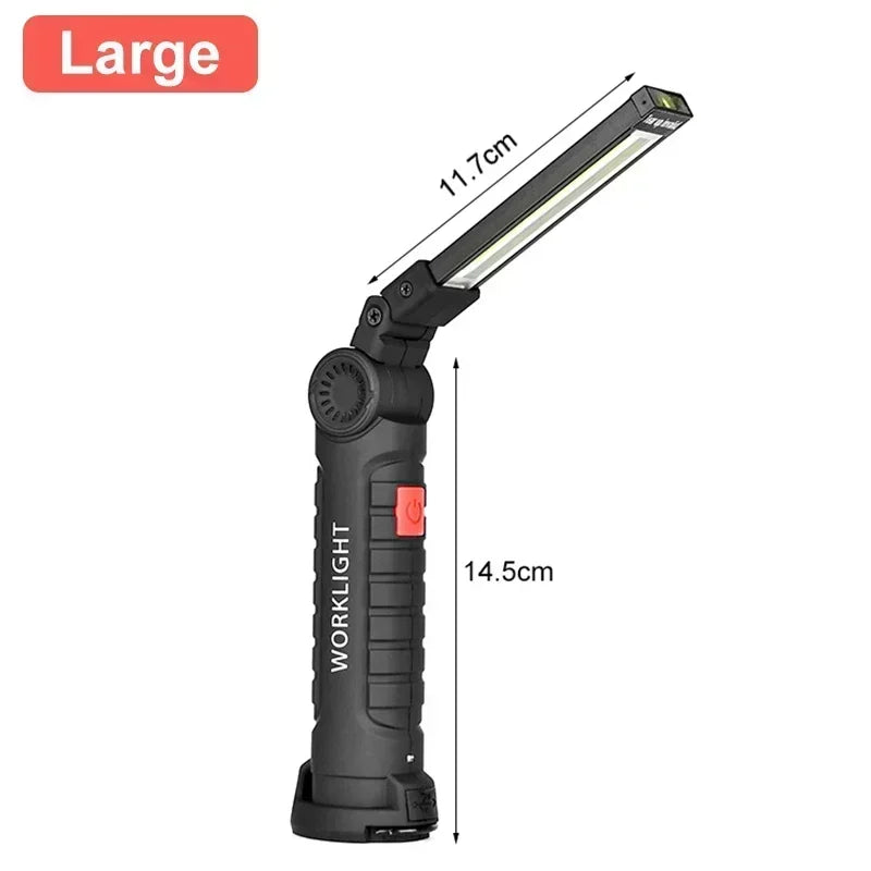COB LED Work Light & Power Bank – Rechargeable Magnetic Flashlight