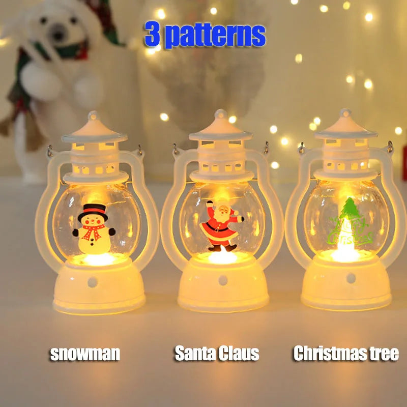 Santa & Snowman LED Lanterns – Battery Powered Christmas Lights