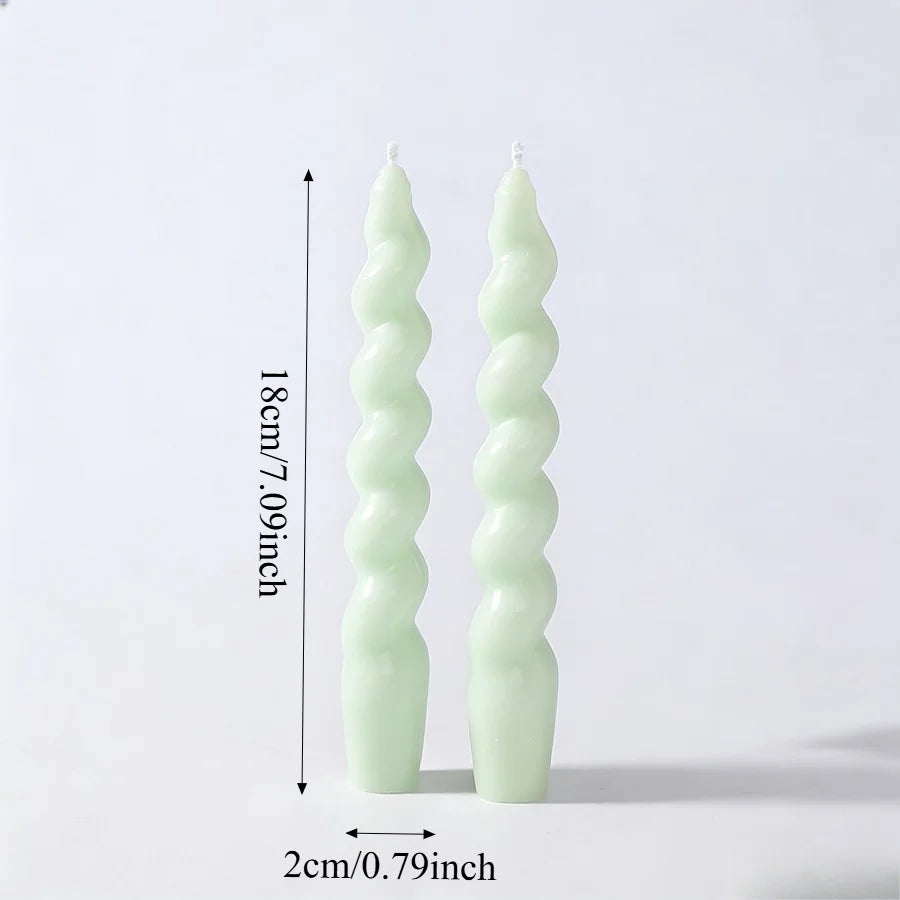 Spiral Taper Scented Candles (2 pcs) – Soy Wax Table Decor