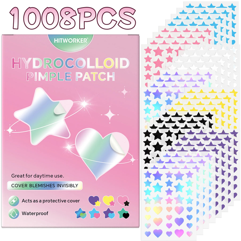 1008/504 Pieces/Box of Pimple Patches, Non Irritating Acne Stickers, High-Quality Salicylic Acid and Tea Tree Oil Acne Patches