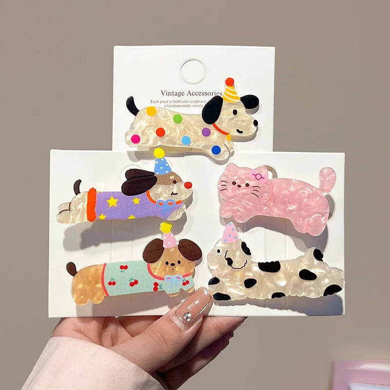 Cute Puppy Christmas Hair Clips (5 pcs)