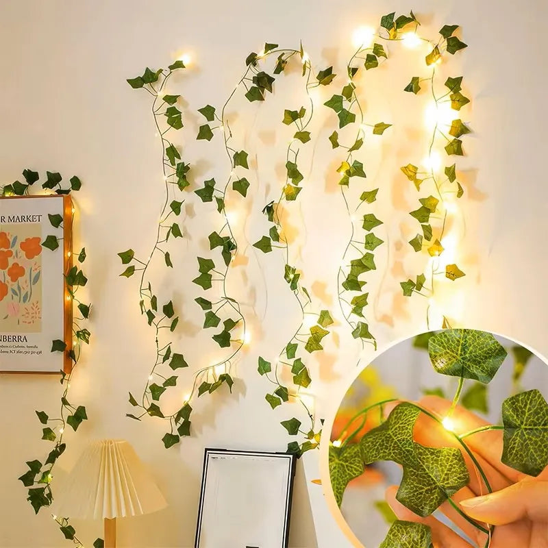 Artificial Ivy Leaf Fairy Lights 2 m – Green Vine String Lights