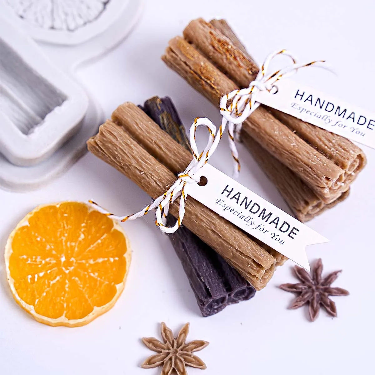 3D Cinnamon, Star Anise & Lemon Silicone Mold – Christmas Baking & Candles