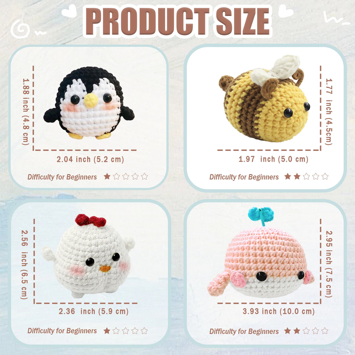Crochet Kit for Beginners – Animal Amigurumi Starter Set