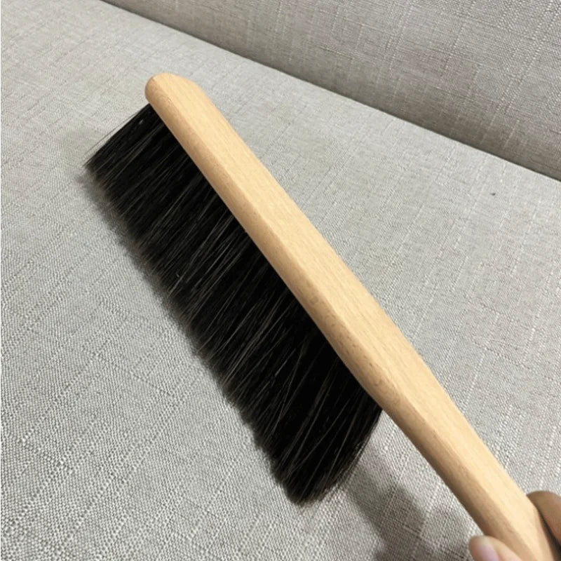 Natural Wood Bristle Brush – Anti-Static Coffee & Desk Brush