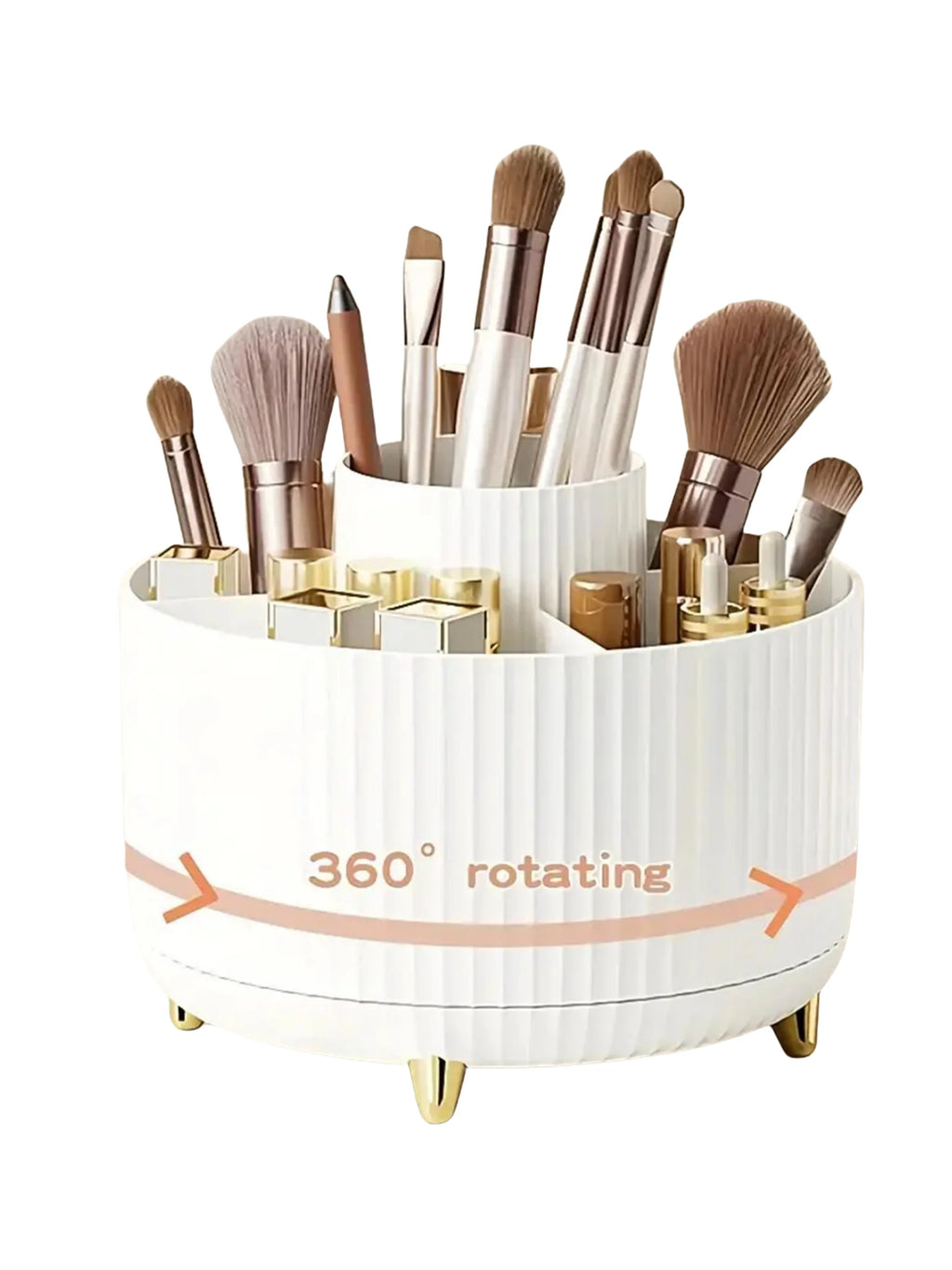 360° Rotating Makeup Organizer – 5 Compartments
