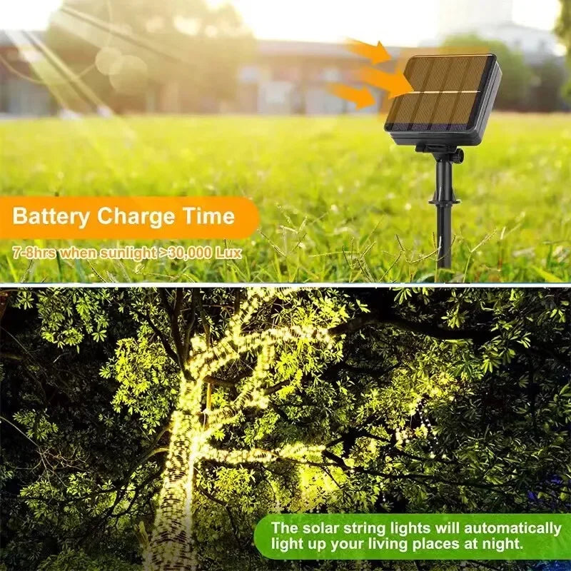 Solar LED Fairy Lights – Waterproof Outdoor Christmas Lights