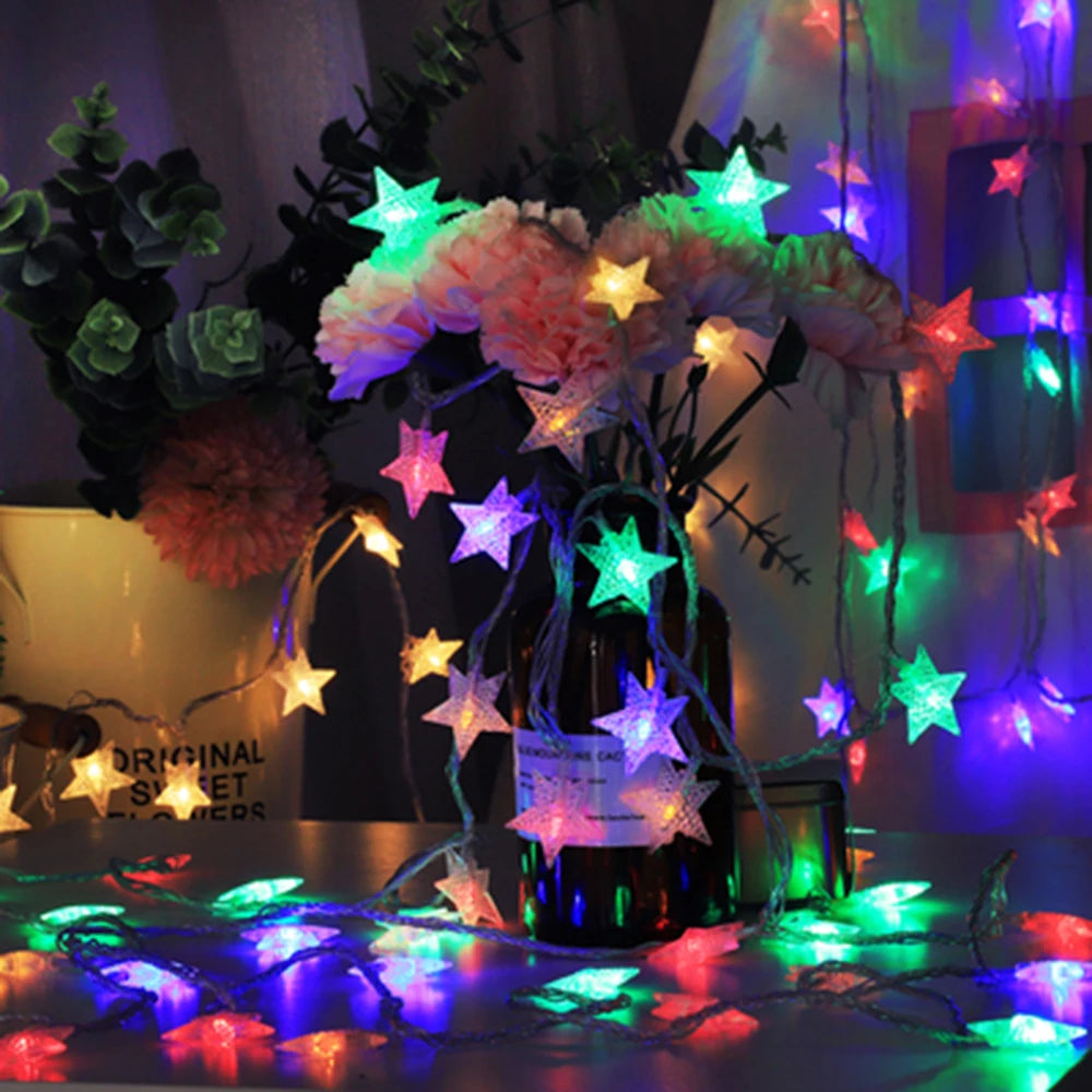 LED Star String Lights – USB/Battery Christmas Garland