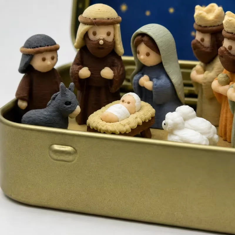 Pocket Nativity Scene in Metal Tin – Christmas Keepsake