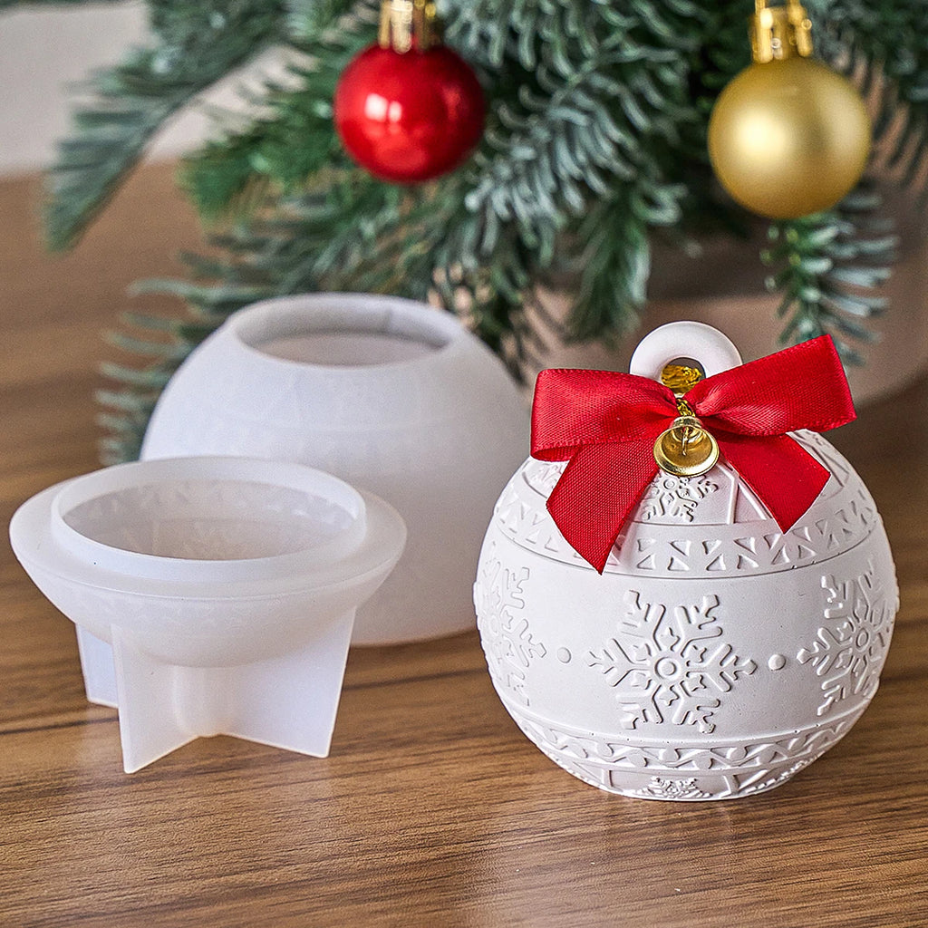 Christmas Jar Silicone Mold – Snowflake & Berry Candle Jar