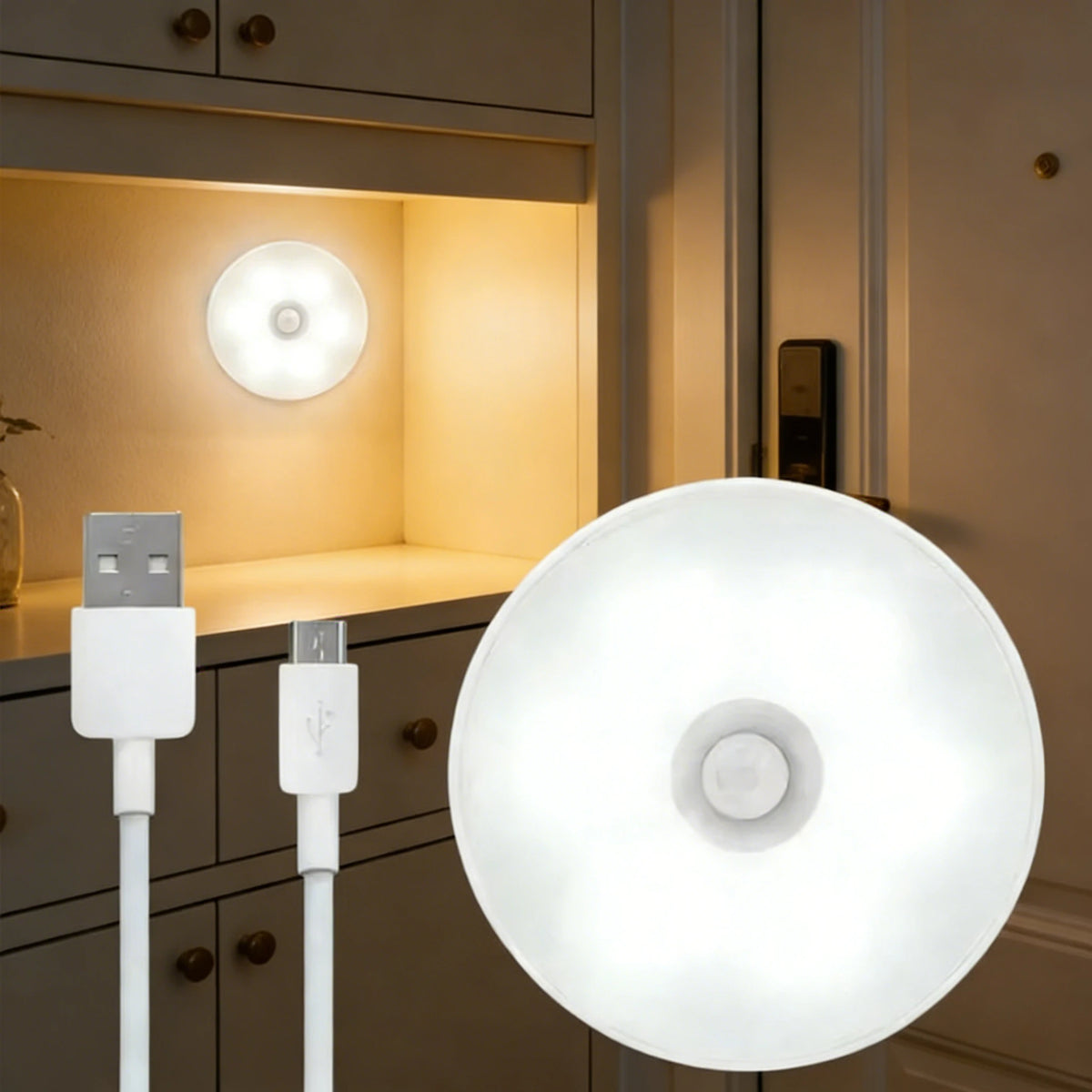 Rechargeable Motion Sensor Night Light – Cabinet & Hallway Lamp