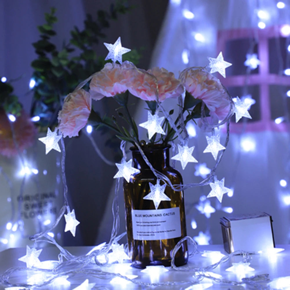 LED Star String Lights – USB/Battery Christmas Garland