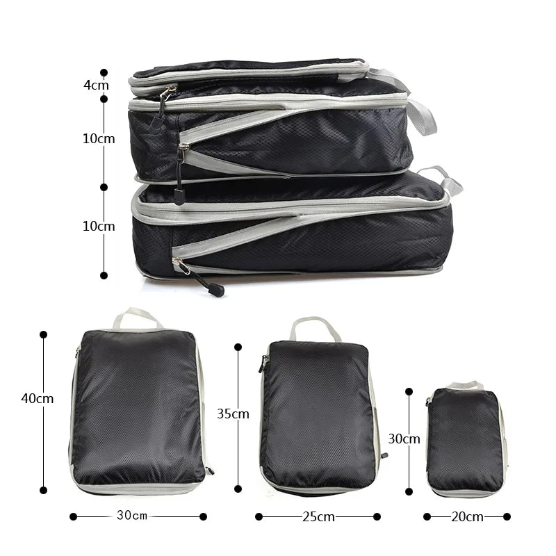 Compression Packing Cubes – Waterproof Luggage Organizers