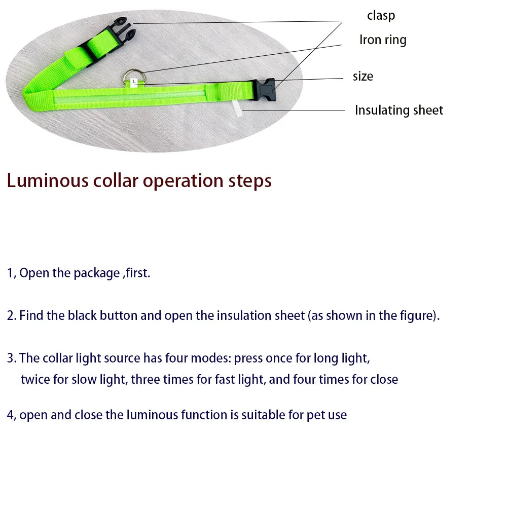 Glow-in-the-Dark LED Dog Leash – Night Safety Lead