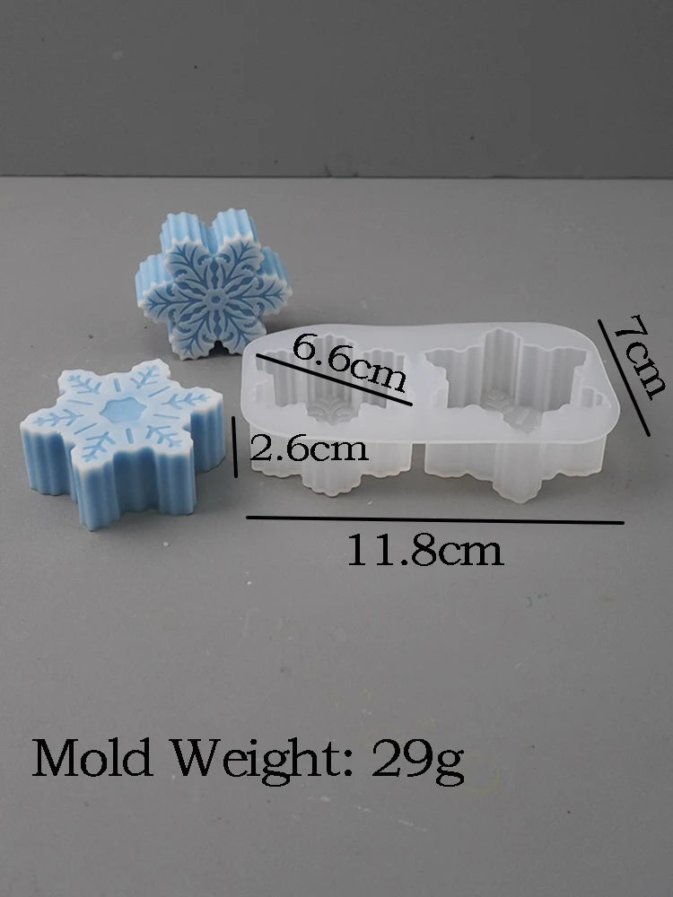 3D Snowflake Silicone Candle Mold – Christmas Ornament Making