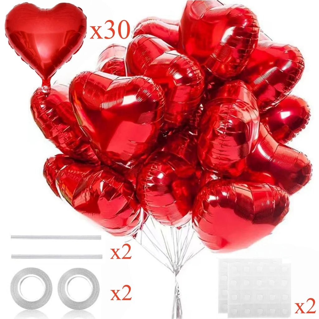 Red Heart Foil Balloons 18" – Valentine's & Party Decor