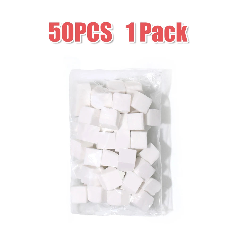 4 Claw Metal Grabber Reacher Tool White Nail Art Tools with 50Pcs/200Pcs Mini Nail Sponges Blocks Nail Buffer for Home Improveme