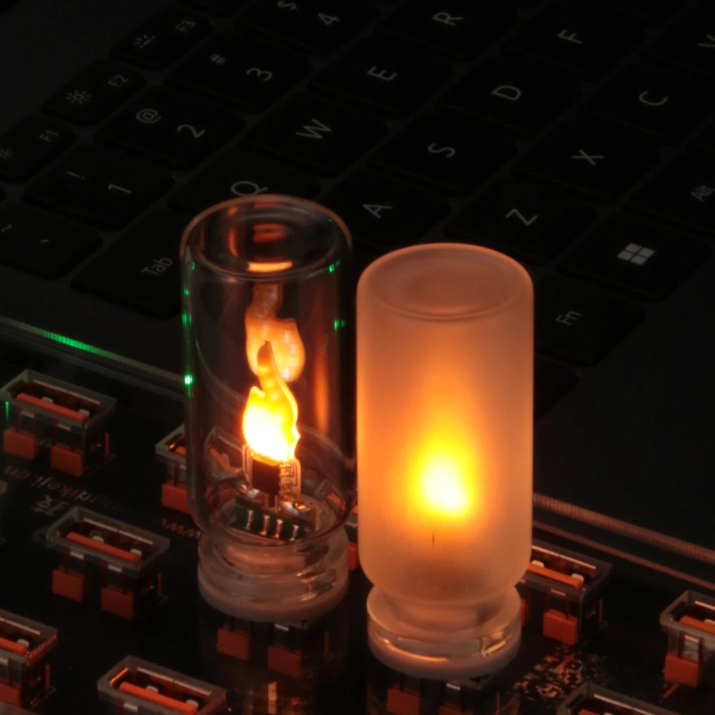 USB Flickering Flame LED Glass Candle Light