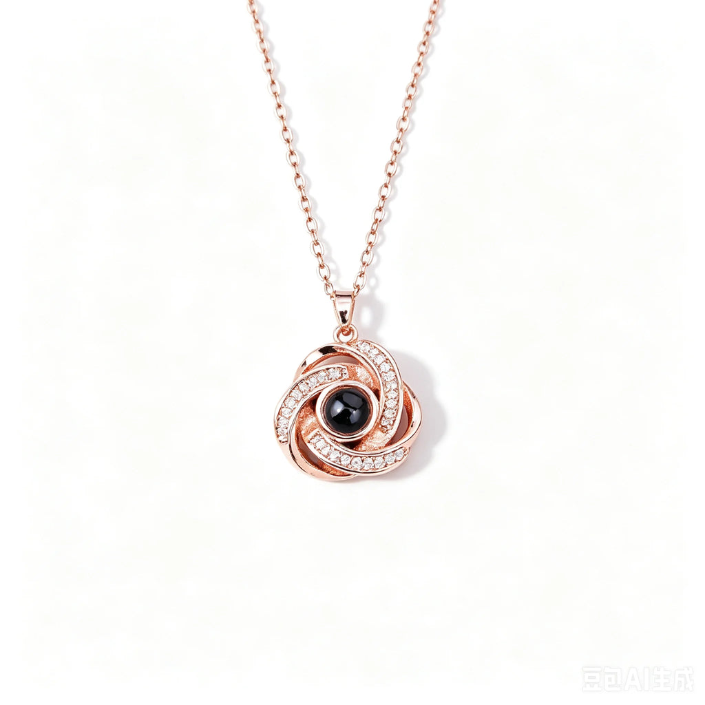 "I Love You" Projection Necklace – 100 Languages Heart Pendant