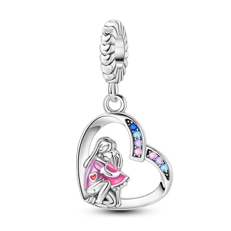 925 Sterling Silver Heart, Sun & Moon Charms for Bracelets & Necklaces