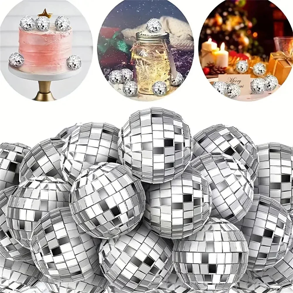Mini Disco Ball Ornaments – Reflective Silver Christmas Baubles