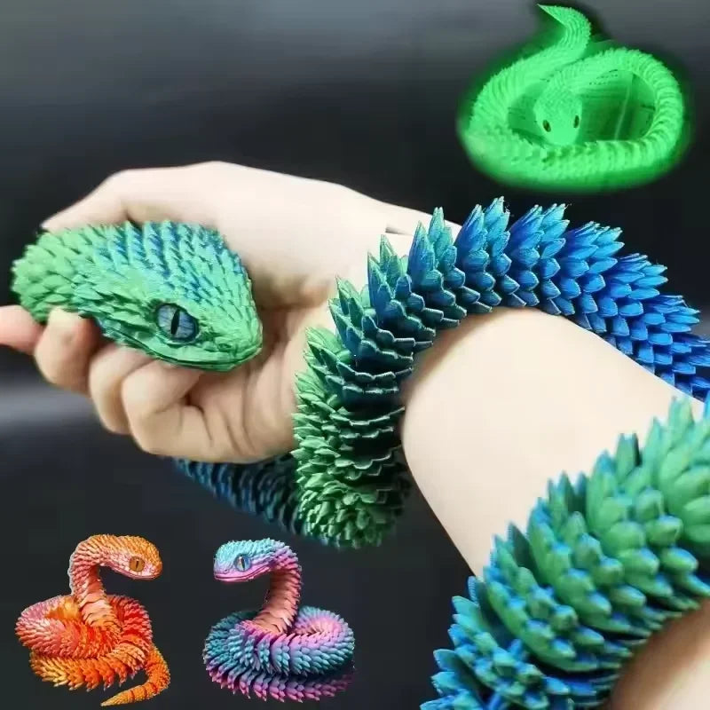 3D Printed Articulated Snake Fidget Toy – Desk Ornament