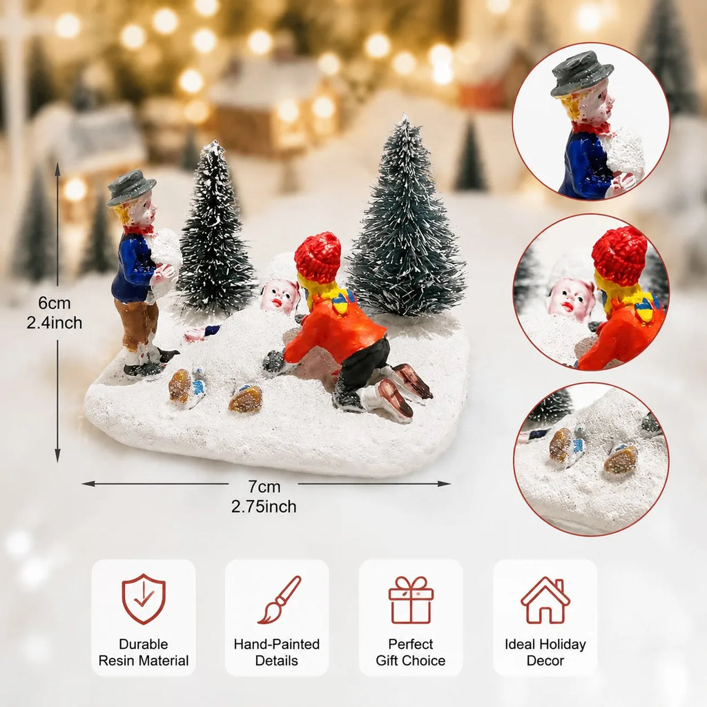 Christmas Village Figurines Set – Holiday Scene Accessories