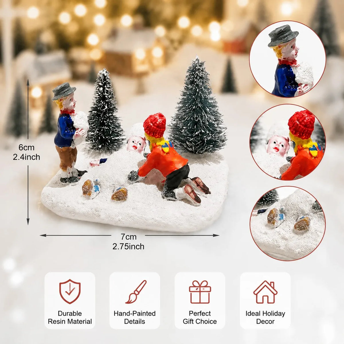 Christmas Village Figurines Set – Holiday Scene Accessories
