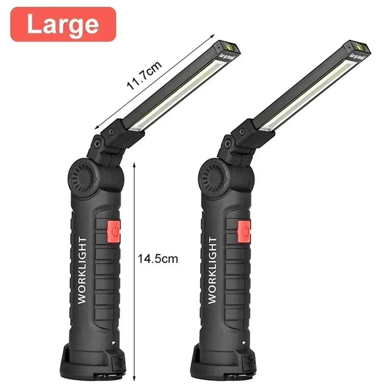 COB LED Work Light & Power Bank – Rechargeable Magnetic Flashlight