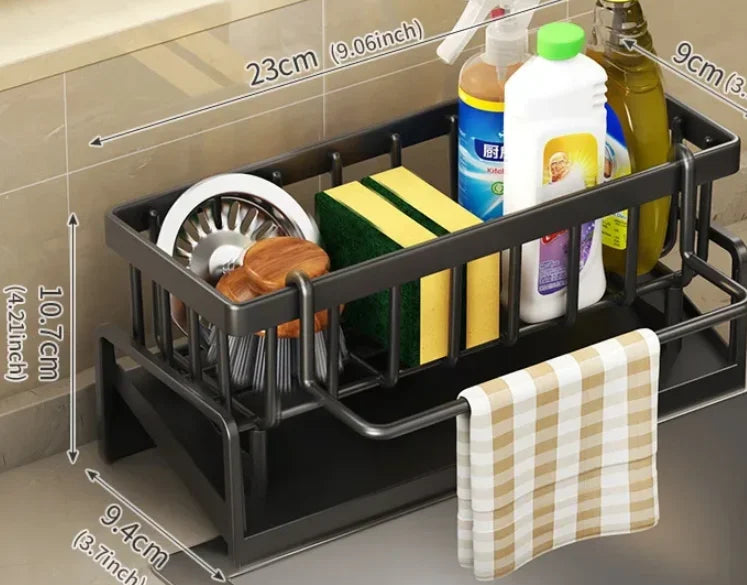 Kitchen Sink Caddy – Sponge, Soap & Towel Holder