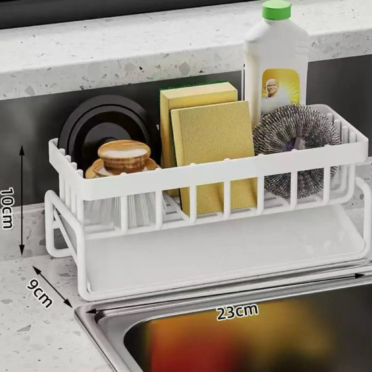 Kitchen Sink Caddy – Sponge, Soap & Towel Holder
