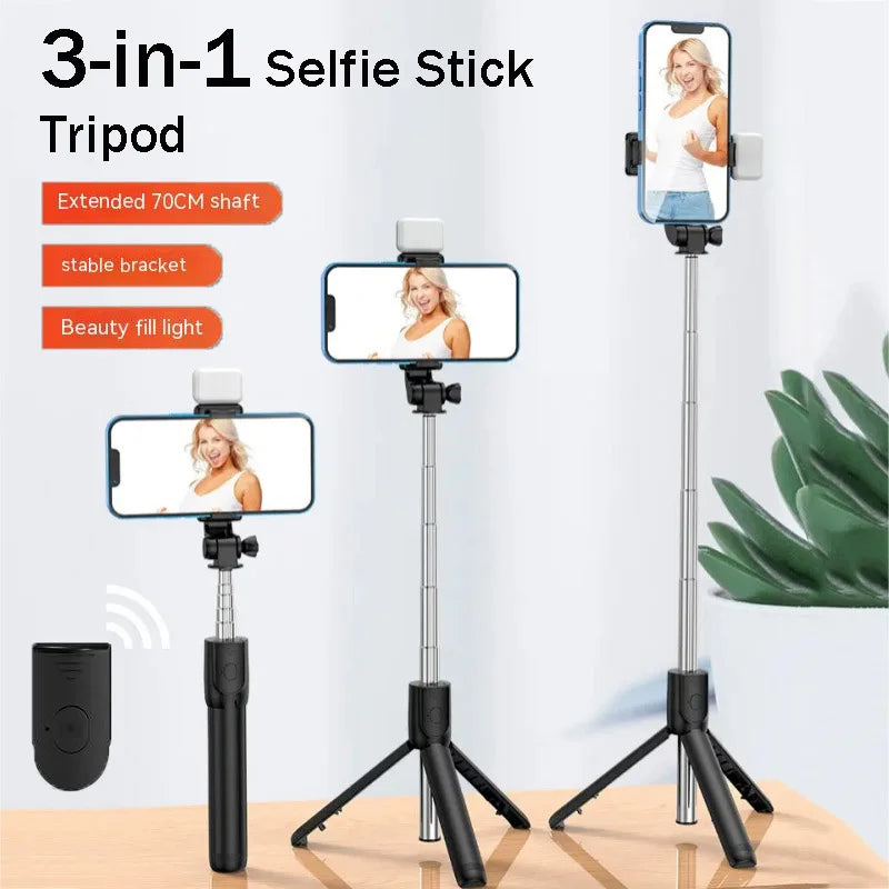 Selfie Stick Tripod with Fill Light & Bluetooth Remote