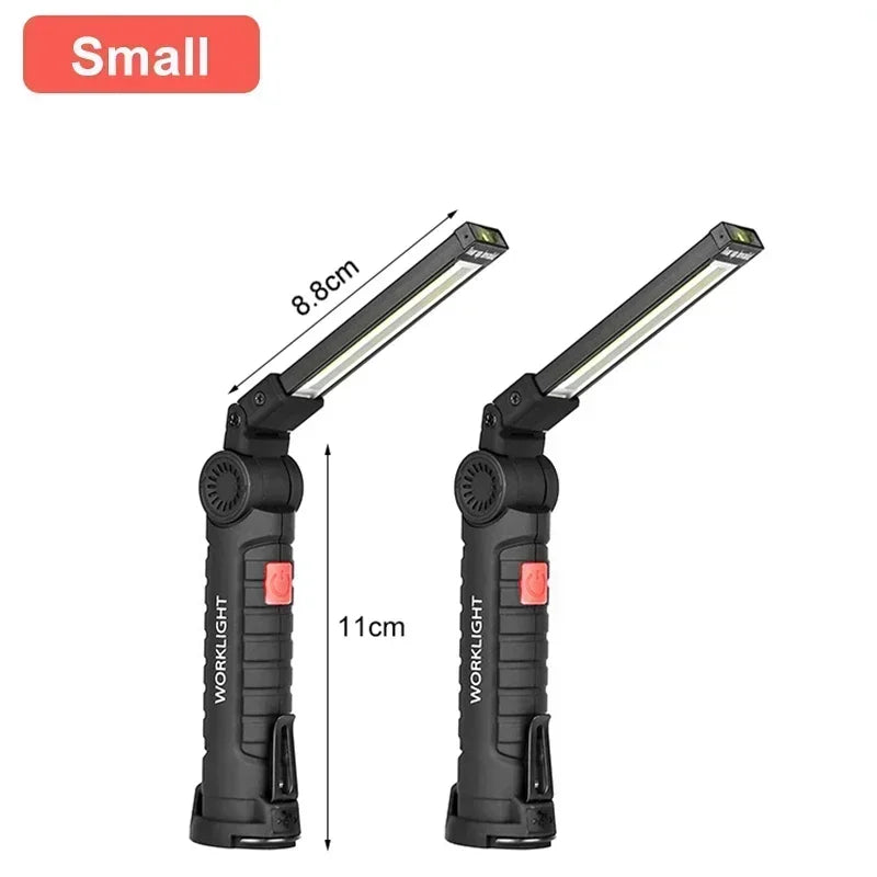 COB LED Work Light & Power Bank – Rechargeable Magnetic Flashlight