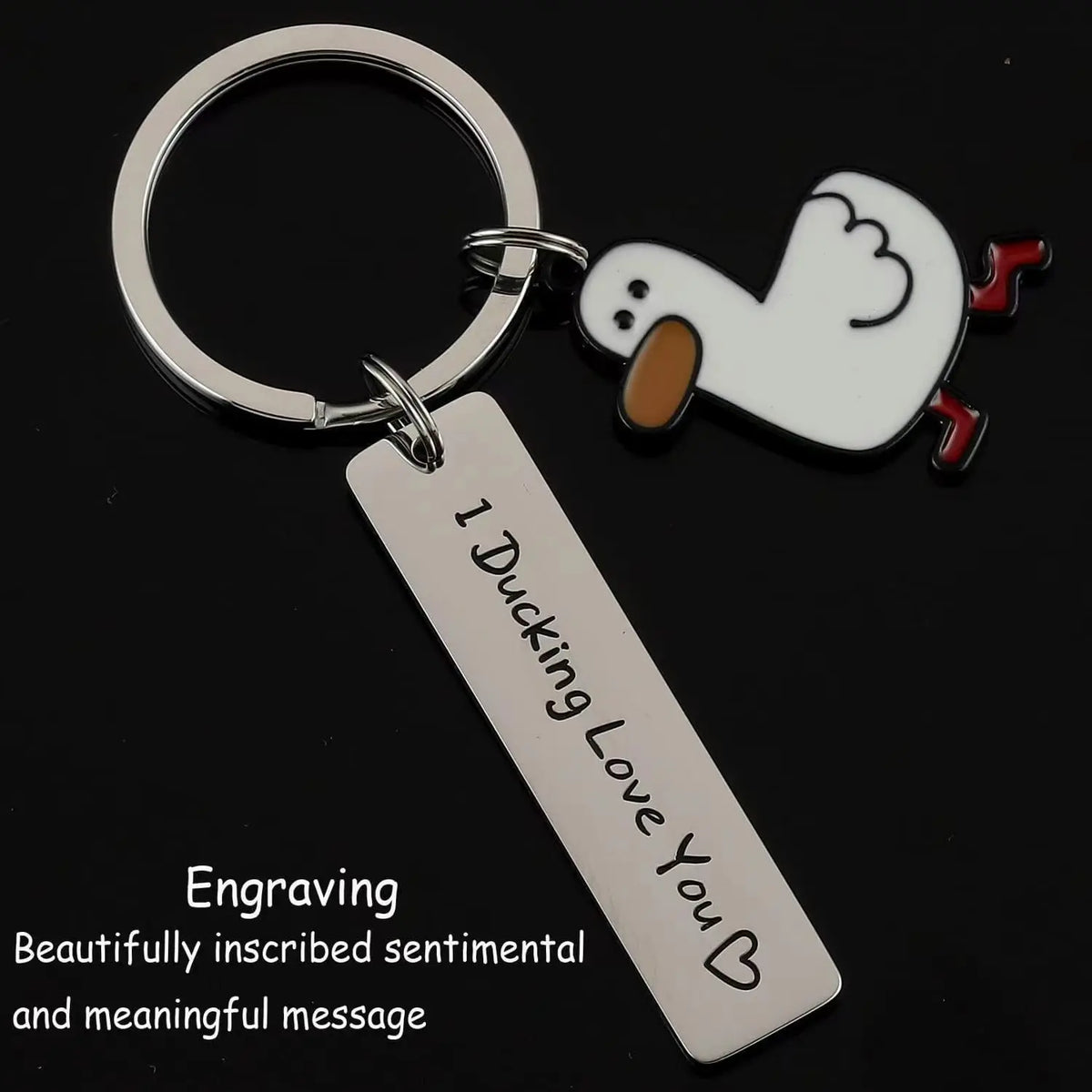 "I Ducking Love You" Duck Keychain – Funny Couples Gift
