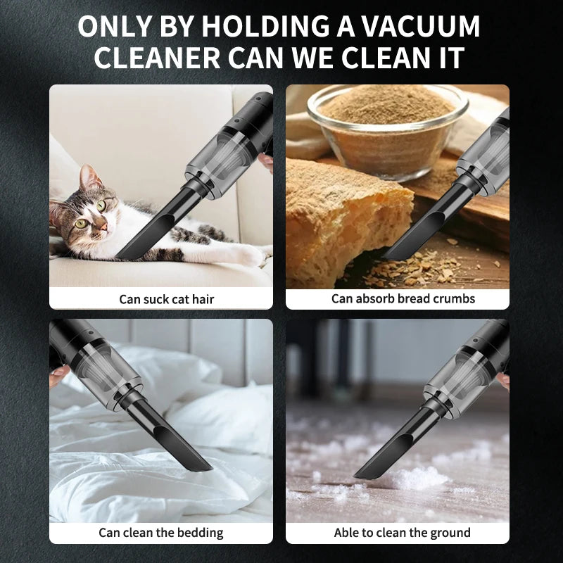 Cordless Handheld Car Vacuum 15000Pa – Blow & Suction
