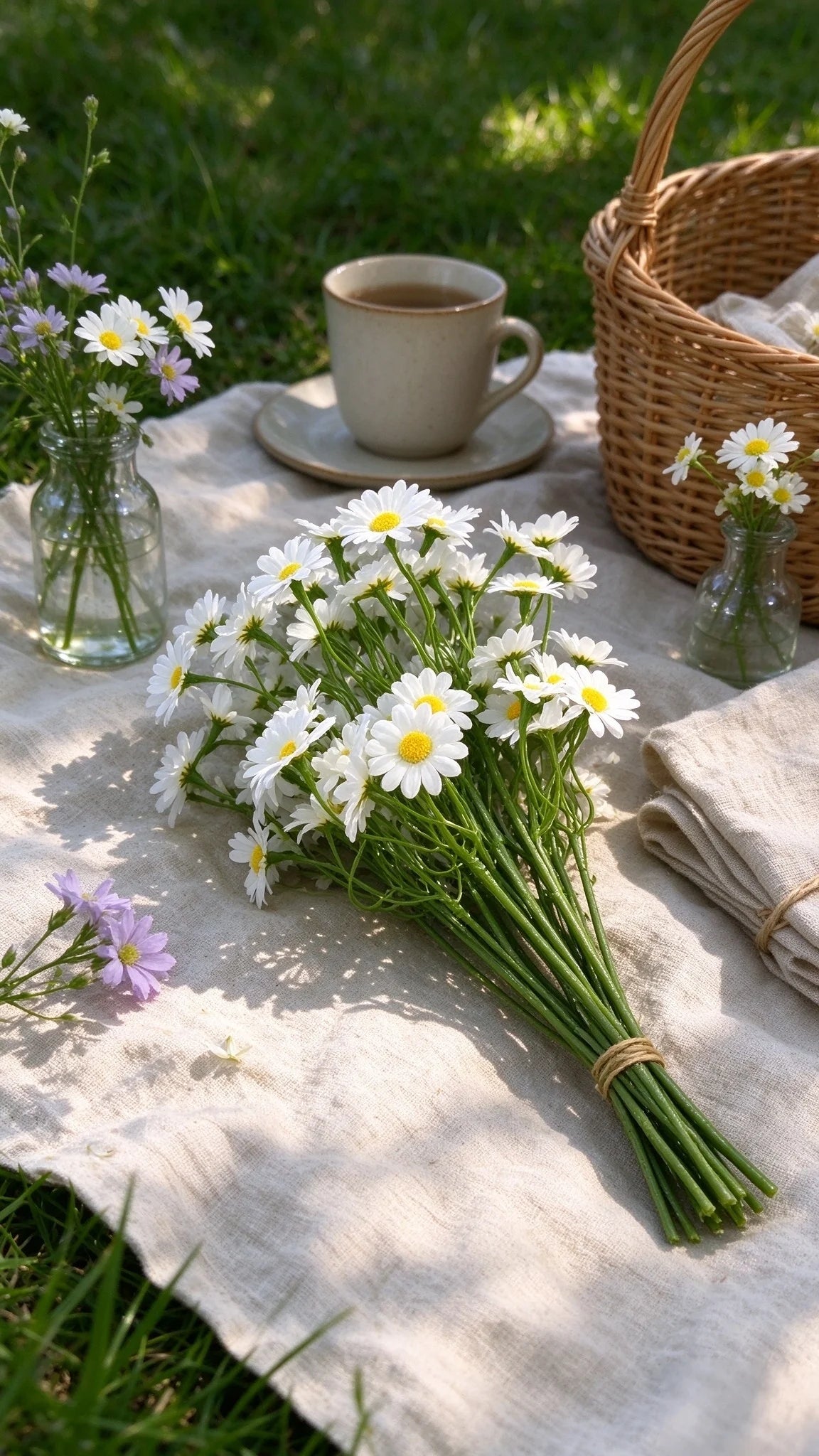 Artificial Daisy Bouquet – Faux Flowers for Table Decor