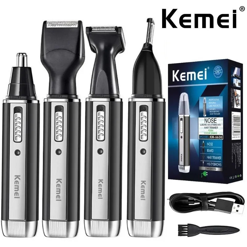 4-in-1 Men's Grooming Trimmer – Nose, Ear, Beard & Hair