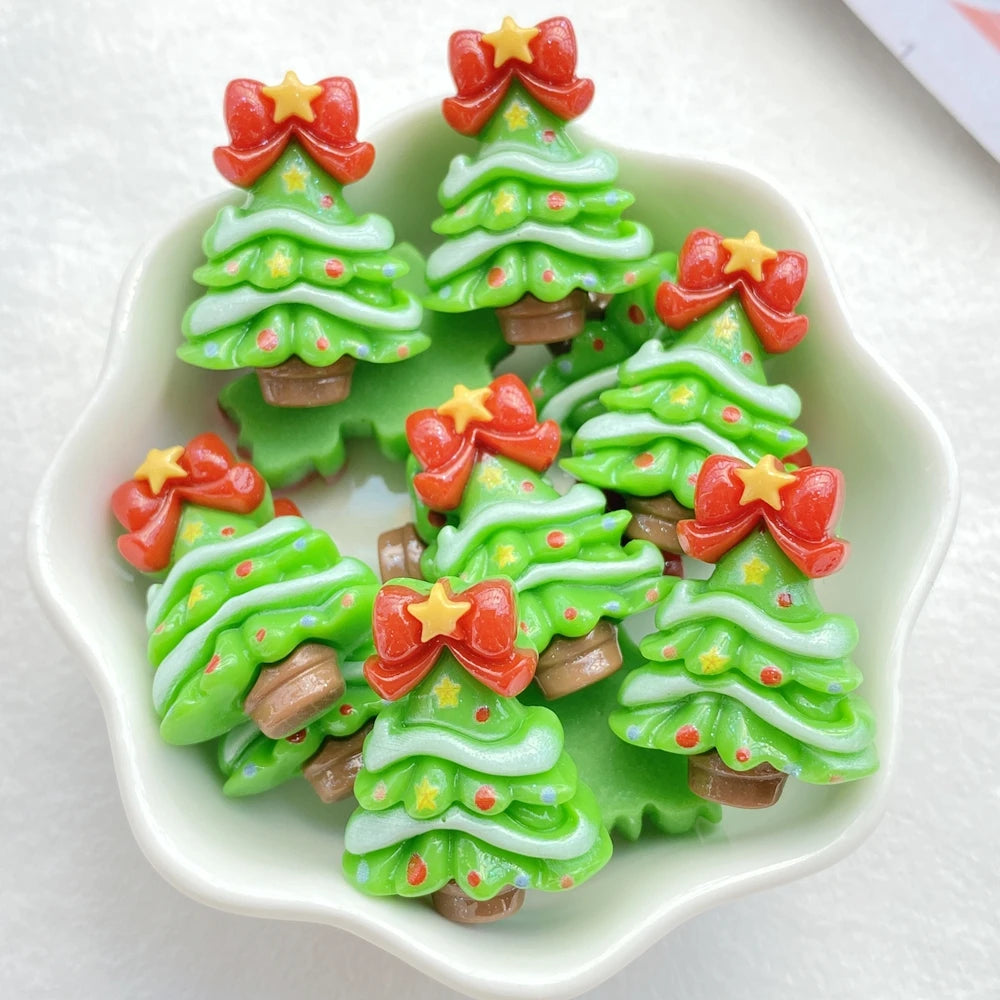 Resin Christmas Charms (10 pcs) – Snowman, Tree & Bell for Crafts
