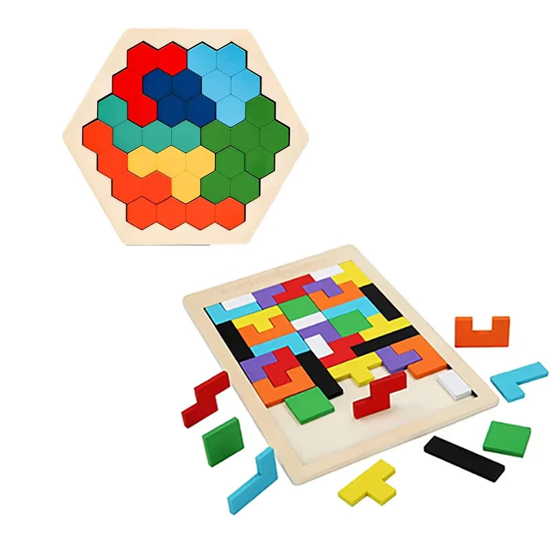 Wooden Tangram Brain Teaser Puzzle – Montessori Toy