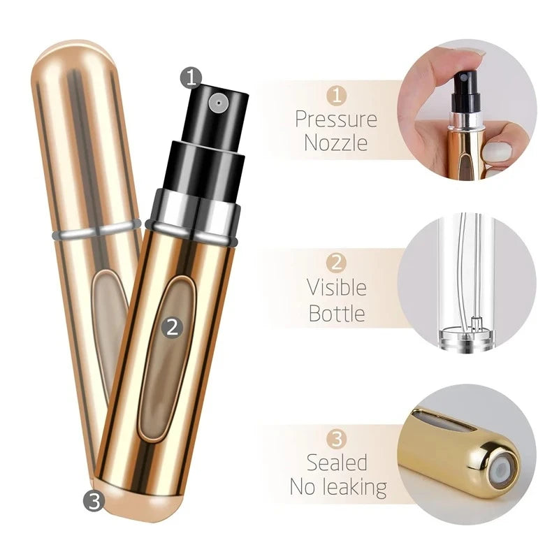 Refillable Perfume Atomizer 5 ml (4 pcs) – Travel Spray Bottles