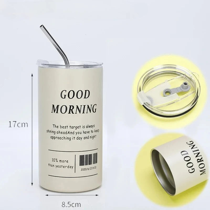 600 ml Insulated Tumbler with Straw – Stainless Steel Travel Cup